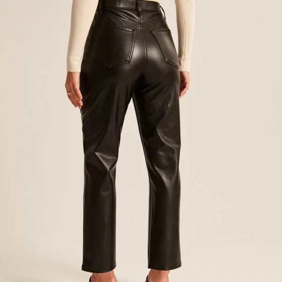 Abercrombie Black Vegan Leather Pants - Picture 2 of 3